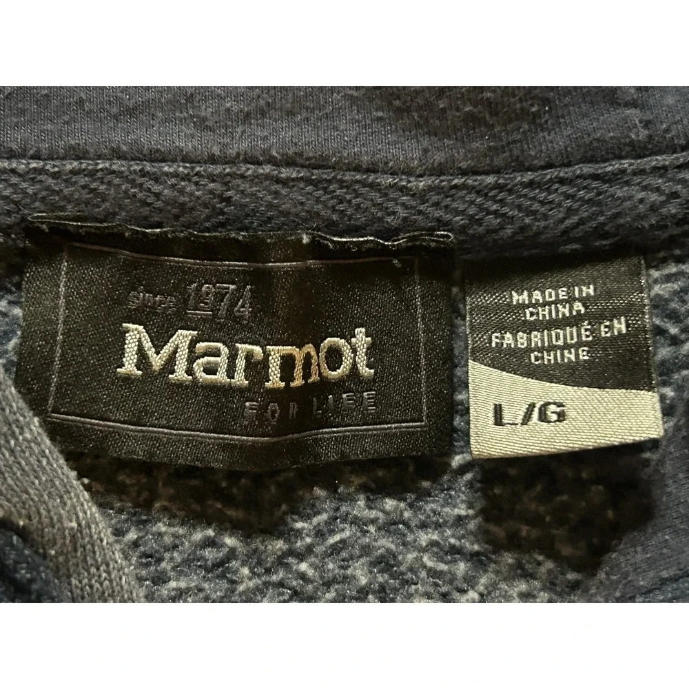 Marmot - Men's - Medium- Blue Mountain Graphic- Hoodie - Blue Gray